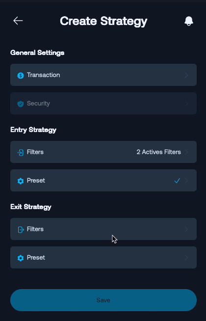 Exit Strategies Configuration