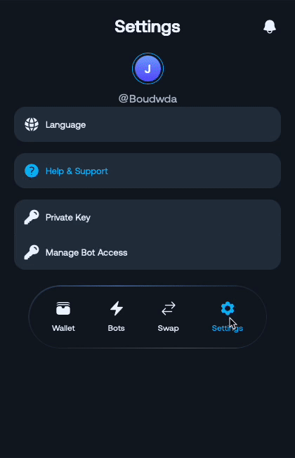Language settings change demonstration