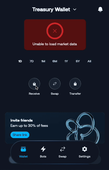 Receive funds demonstration