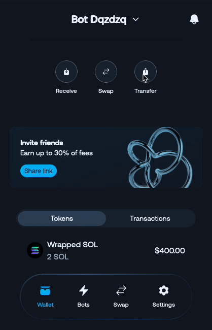 Transfer funds demonstration